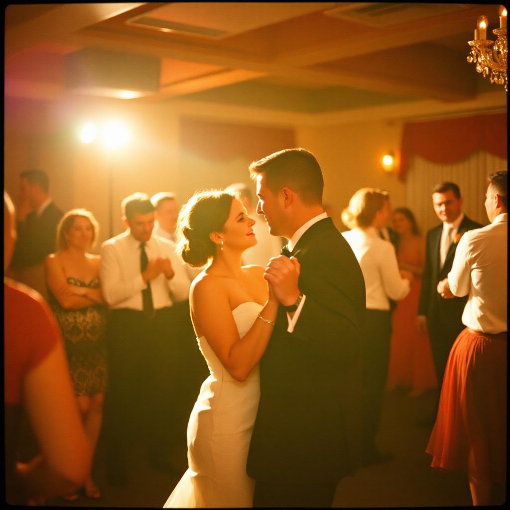 Wedding guests raising glasses during a candlelit reception toast